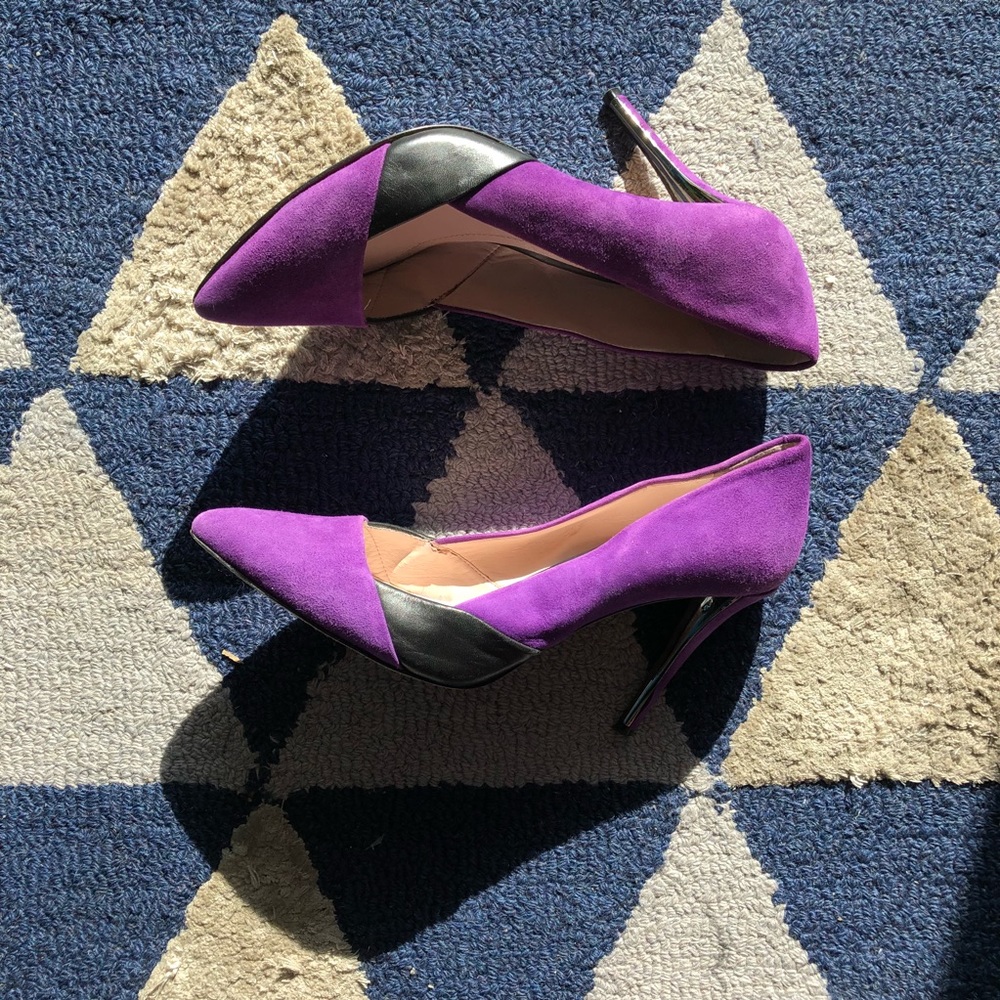 Vince Camuto Purple Suede and Black Heels
